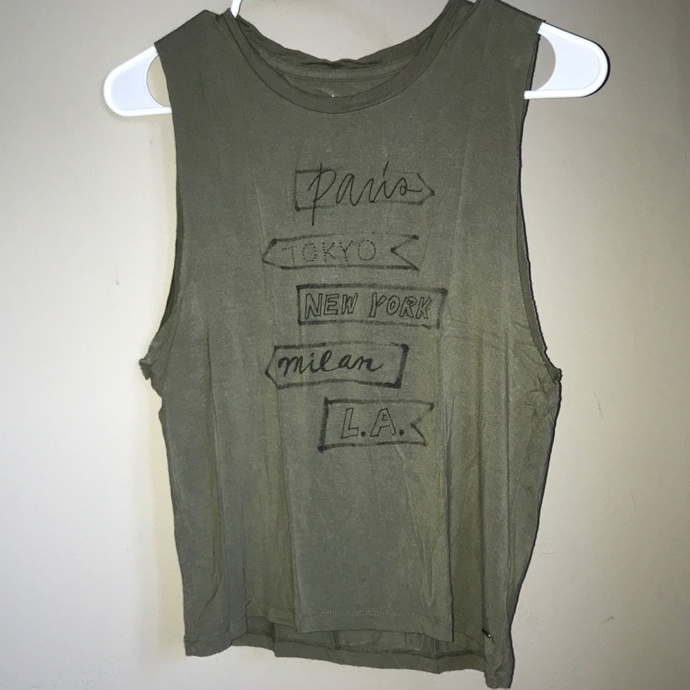 green tank top